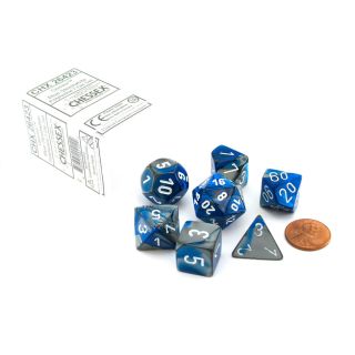 Chessex Gemini Polyhedral Blue-Steel/white 7-Die Set (26423)