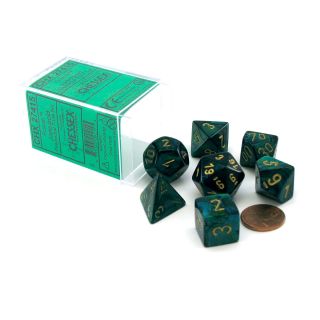 Chessex Scarab Polyhedral Jade/gold 7-Die Set (27415)