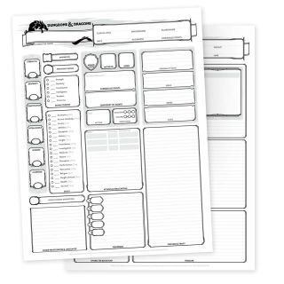 Dungeons & Dragons 5th Edition Character Sheets 2017