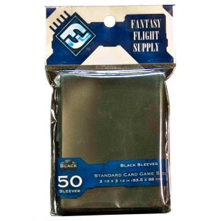 Fantasy Flight Accessories - Standard Card Game Sleeves - BLACK (63.5 x 88 mm) 50ct.